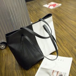 Ukawaii韓国風シンプル大容量配色切り替えトートバッグ