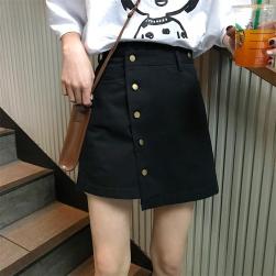 Ukawaii絶対欲しい韓国系ボタンショート丈Aラインスカート