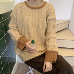 Ukawaii売れ筋ファッション配色ざっくりセーター