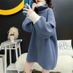 Ukawaii新作レディース韓国ファッションハイネック厚手セーター