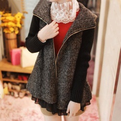Ukawaii秋冬スウィートファッションフード付き厚手プラスサイズアウター