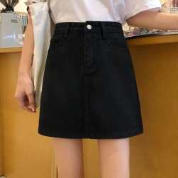Ukawaiiレディースファッション　シンプル無地　カジュアルハイウエストデニムスカート