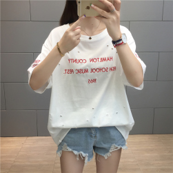 Ukawaii韓国風ルーズ合わせやすいカジュアル半袖Tシャツ