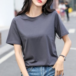 Ukawaii大人定番 韓国系 レディース シンプル 無地 半袖 Ｔシャツ