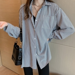 Ukawaiiレトロ 韓国風 レディース 通販 長袖 ゆったり シャツ