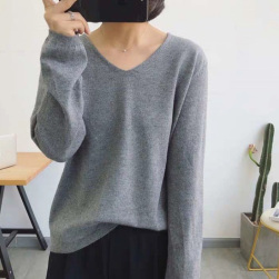 Ukawaii超人気商品 ニット シンプル 無地 Vネック カジュアル 長袖 セーター