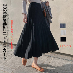 Ukawaii超人気商品 シンプル 無地 ギャザー飾り プリーツ スカート
