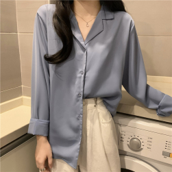 Ukawaii高級感 新作 韓国風 優しい雰囲気 無地 5色 長袖 デザイン性 シャツ