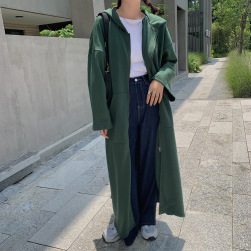 Ukawaii高級感 新作 韓国風 ゆったり 大きいサイズ 足首丈 フード付き 長袖 合わせやすい トレンチコート
