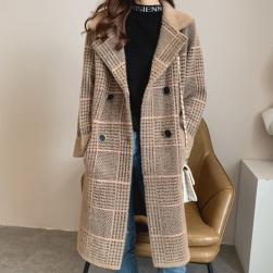 Ukawaii人気上昇中 韓国風 ファッション チェック 3色 長袖 気質アップ ゆったり コート