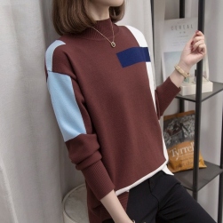 Ukawaii組み合わせやすい ファッション 配色 ニット 長袖 ゆったり 柔らか セーター