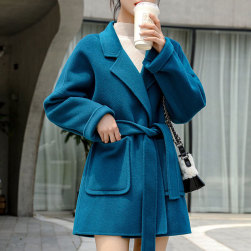 Ukawaii着心地良い シングルブレスト 無地 ファッション ベルト付き 折り襟 コート