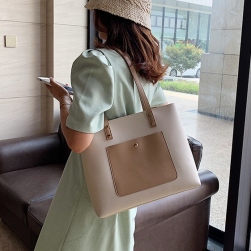 Ukawaii清新 配色 ファスナー 韓国ファッション 大容量 レディース カジュアル 通勤 通学 トートバッグ