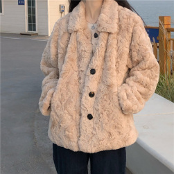 Ukawaii大人可愛い 折り襟 無地 長袖 シングルブレスト レディースコート