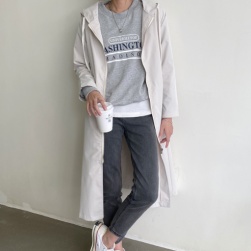 Ukawaii韓国風 シンプル カジュアル ファッション ジッパー 無地 切り替え レディーストレンチコート