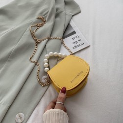 Ukawaii5色展開 可愛い レトロ ファッション マグネット パール チェーン ショルダーバッグ