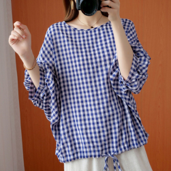Ukawaii 個性的なデザイン 韓国系 プラスサイズ プルオーバー ダイス柄 ショート丈 ラウンドネック Tシャツ