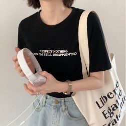 Ukawaii 絶対欲しい ゆったり アルファベット プリント グレーネック カジュアル 合わせやすい Ｔシャツ