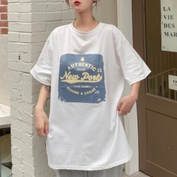 Ukawaii さっぱりイメージ プリント ゆったり 体型カバー ラウンドネック 通学 Ｔシャツ