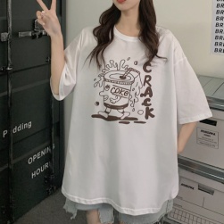 Ukawaii 韓国の人気爆発 スウィート キュート アルファベット カートゥーン Tシャツ