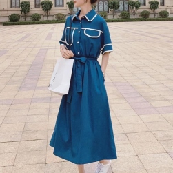 Ukawaii トレンドアイテム ファッション デザイン性 poloネック ベルト付き デートワンピース