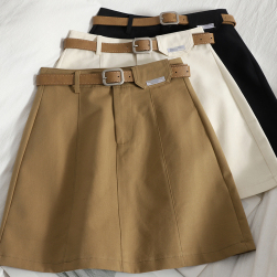Ukawaii 個性的なデザイン エレガント ファッション Aライン ハイウエスト ベルト付き ショート丈 スカート