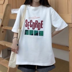 Ukawaii 合わせやすい 韓国風 通学 カジュアル プリント 半袖 ゆるっと Ｔシャツ