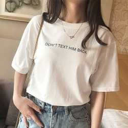 Ukawaii 通学 合わせやすい 韓国風 ファッション プリント 半袖 Ｔシャツ