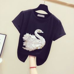 Ukawaii 人気を独占中♡ 通勤/OL シンプル ファッション スパンコール 刺繍 Tシャツ