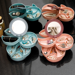Ukawaii 可愛いデザイン 360°回転可能 ピアス 髪飾り ヘアピン 指輪 ブローチ 収納ボックス