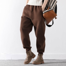 Ukawaii 韓国風ファッション 裏起毛付き 無地 4色 ハイウエスト カジュアル 合わせやすい パンツ