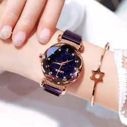 Ukawaii ファッション ダイヤモン 本革 ベルト ファッション クォーツ時計 腕時計 アクセサリー