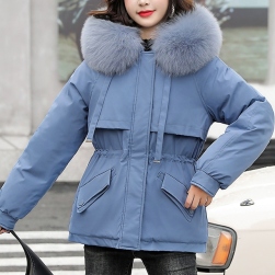 韓国風ファッション 6色展開 フェイクファー 裏起毛 厚手 防寒 暖かい スリム コート