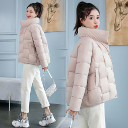 韓国風ファッション 無地 合わせやすい スタンドネック 厚め 保温 ダウンコート
