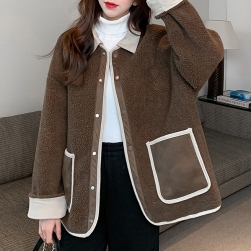 上品さたっぷり 韓国風 ファッション POLOネック フワフワ 柔らか 厚手 保温 ジャケット