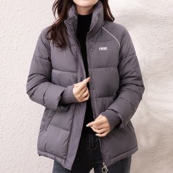 【4色展開】デザイン性抜群 スタンドネック ジップ ゆったり 韓国系 ショート丈 中綿ジャケット