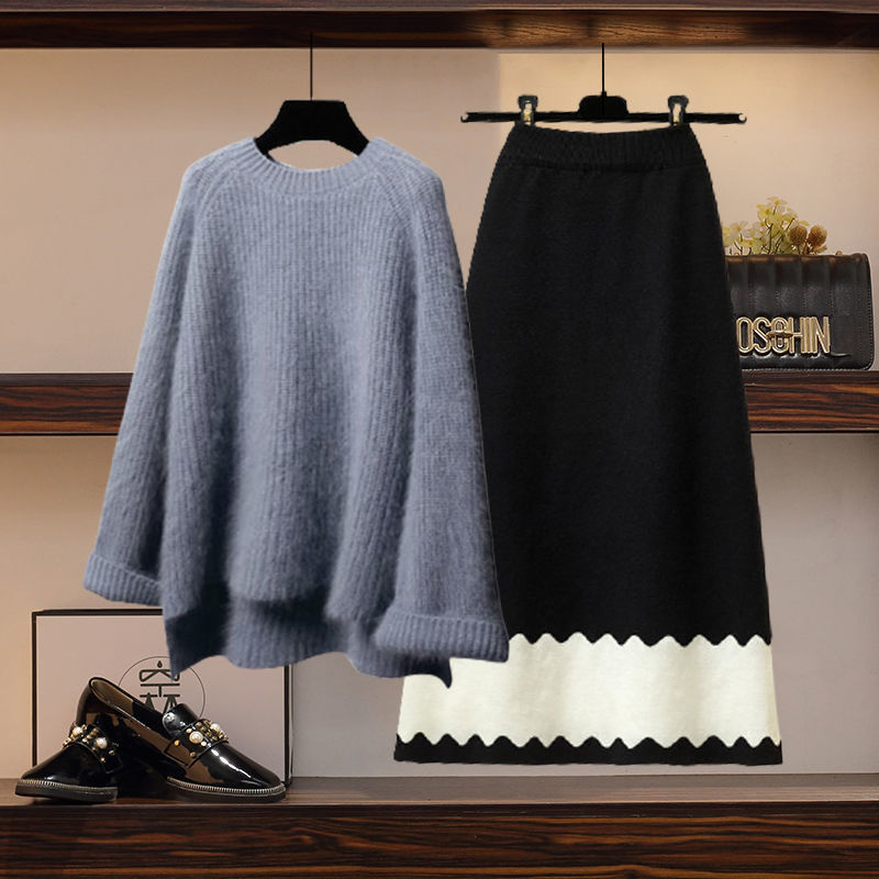 グレー/セーター+ブラック/スカート02
