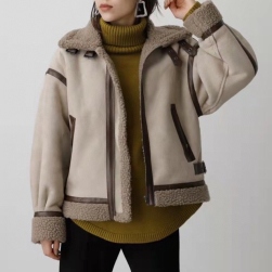 絶対流行 人気 ファッション 切り替え 配色 裏起毛付き 厚手 保温 合わせやすい ジャケット