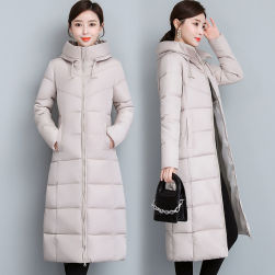保温性良い 簡約 無地 大きいサイズ フード付き 長袖 中綿コート