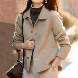 絶対欲しい ボタン 無地 韓国系 定番 时尚 ファッション カジュアル 折り襟 ジャケット