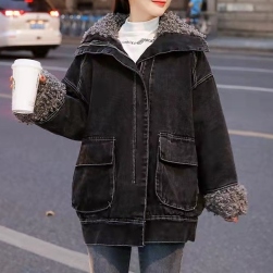定番シンプル 折り襟 裹起毛 ジッパー シンプル 韓国系 ジャケット
