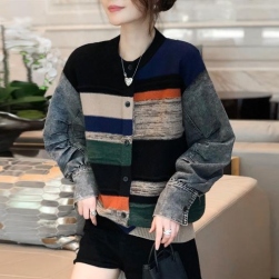 超かわいい 韓国系 ファッション ボタン 切り替え ショート丈 ジャケット