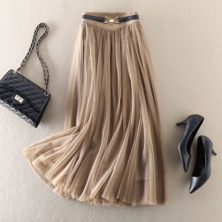おしゃれ度高め 優しい雰囲気!シンプル ロマンチック ハイウエスト Aライン ベルト付き 絶対可愛い オシャレ スカート