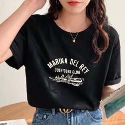 特別デザイン シンプル 韓国系 アルファベット ラウンドネック Tシャツ