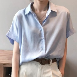 絶対可愛い 韓国系 定番 ファッション 無地 ドルマンスリーブ シャツ
