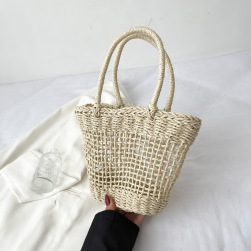 お客様満足度NO.1 無地 透かし彫り 絞り編み オープン 耐久性に優れる 手提げ バッグ
