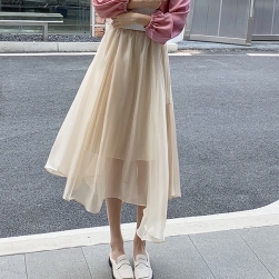 人気を独占中♡ 韓国系 スウィート 着瘦せ 無地 3色展開 フリル ダイヤモンド スカート
