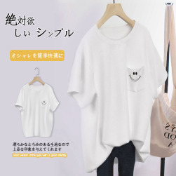 【再入荷予定】おしゃれ度アップ ファッション 半袖 ラウンドネック 春夏 Tシャツ