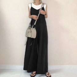 人気商品 可愛いデザイン ファッション ノースリーブ プリーツスカートキャミソール ロングワンピース