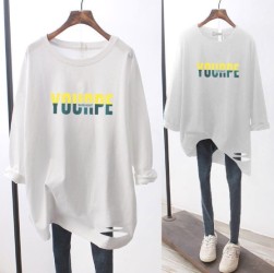 定番シンプル ファッション 春夏 ラウンドネック プリント アルファベット Tシャツ